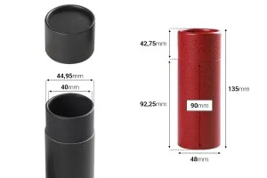 Boîte cylindrique (intérieur noir) 48 x 135 mm pour flacons - 12 pcs-2