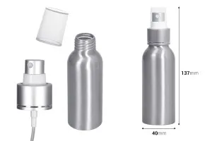 Bouteille en aluminium de 100 ml avec spray et bouchon plastique - 10 pcs-2