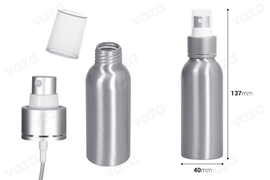 Shishe alumini 100 ml me sprej dhe kapak plastik - 10 copë-imazh_dimensione