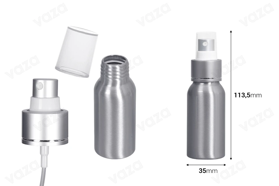 Shishe alumini 50 ml me sprej dhe kapak plastik - 10 copë-εικόνα_διαστάσεις
