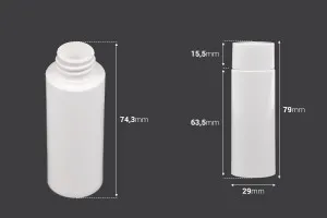 Flacone bianco interno di ricambio con tappo bianco per codice 1016-4-15-2