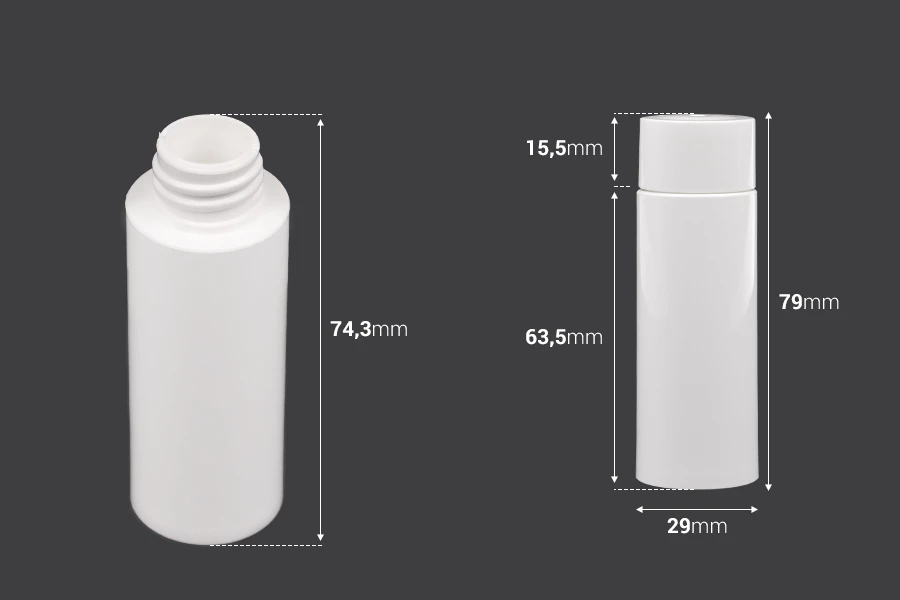 Flacone bianco interno di ricambio con tappo bianco per codice 1016-4-15