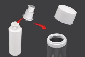 Flacone bianco interno di ricambio con tappo bianco per codice 1016-4-15-3