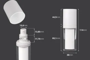 15-ml-Airless-Nachfüllflasche aus Kunststoff für Creme mit äußerem Acrylgehäuse-2