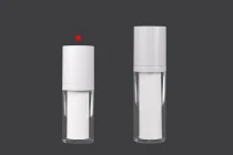 Flacon rechargeable airless en plastique de 15 ml pour crème avec étui extérieur en acrylique Flacon rechargeable airless en plastique de 15 ml pour crème avec étui extérieur en acrylique