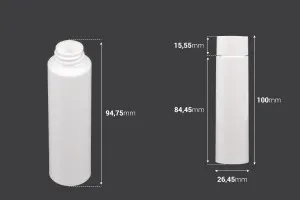 Flacone bianco interno di ricambio con tappo bianco per codice 1016-4-30-2