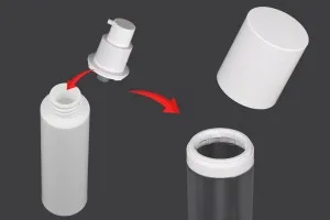 Flacone bianco interno di ricambio con tappo bianco per codice 1016-4-30-3