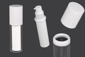 30-ml-Airless-Nachfüllflasche aus Kunststoff für Creme mit äußerem Acrylgehäuse-1