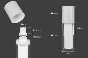 30-ml-Airless-Nachfüllflasche aus Kunststoff für Creme mit äußerem Acrylgehäuse-2