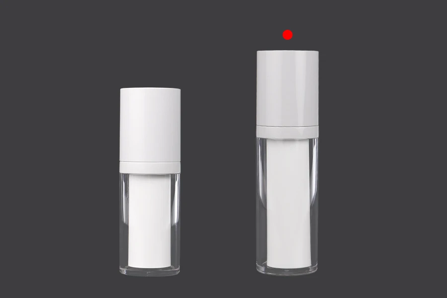 Flacone ricaricabile airless in plastica da 30 ml per crema con custodia esterna in acrilico Flacone ricaricabile airless in plastica da 30 ml per crema con custodia esterna in acrilico