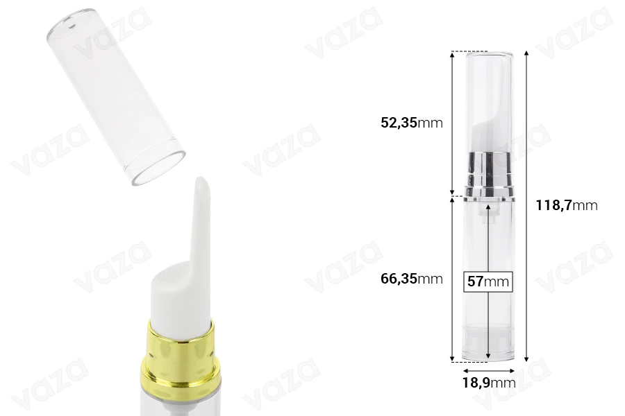 Airless 10ml Flasche für transparentes Serum mit Deckel-bildabmessungen