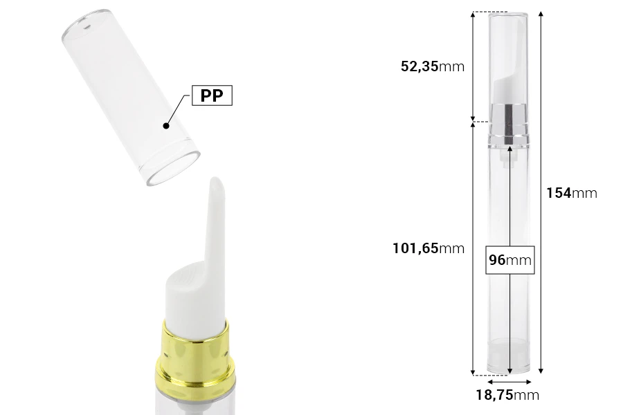Μπουκαλάκι Airless 15 ml για serum διάφανο με καπάκι