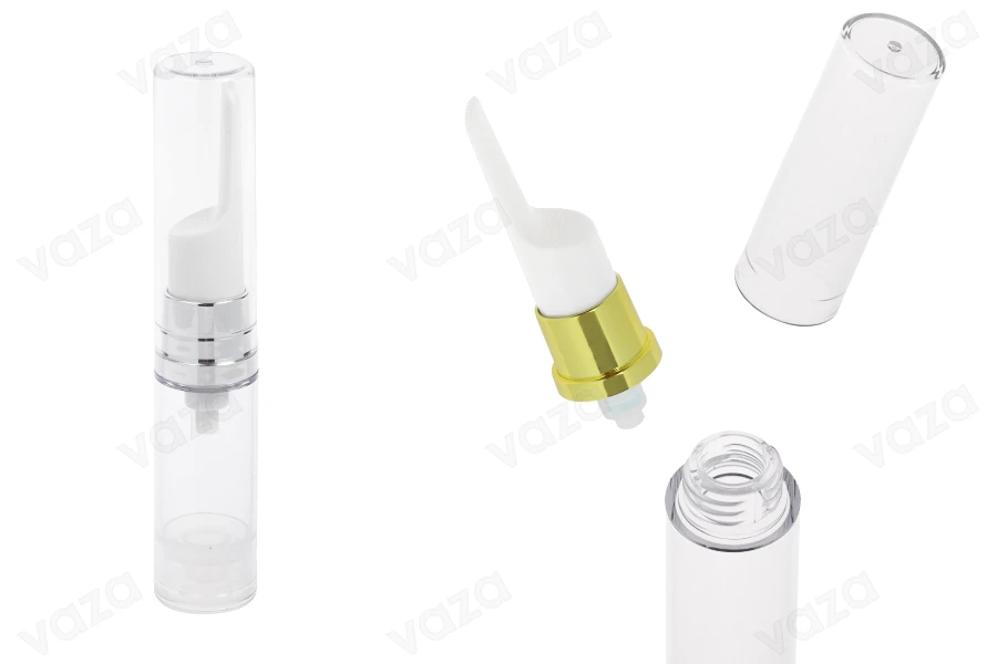 Transparent 5ml airless bottle with cap for serums and creams.-image_product