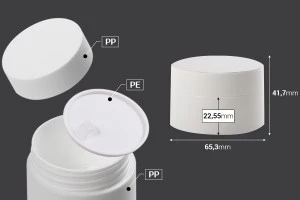 50ml Kunststoff-Doppelglas mit Innendichtung am Deckel und Kunststoff im Glas-2
