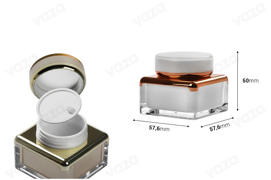 Pot de luxe de 30ml en acrylique, à double fond avec joint intérieur sur le couvercle et plastique sur le pot-εικόνα_διαστάσεις