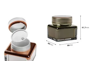 Luxury 50ml double wall acrylic cream jar with sealing disc and EPE liner inserted in the cap-2