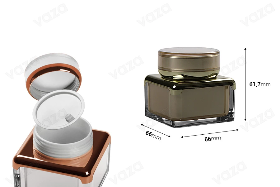 Βάζο πολυτελείας 50 ml ακρυλικό, δίπατο με εσωτερικό παρέμβυσμα στο καπάκι και πλαστικό στο βάζο-εικόνα_διαστάσεις
