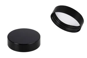 Black plastic cap with internal gasket for 20ml jars-1