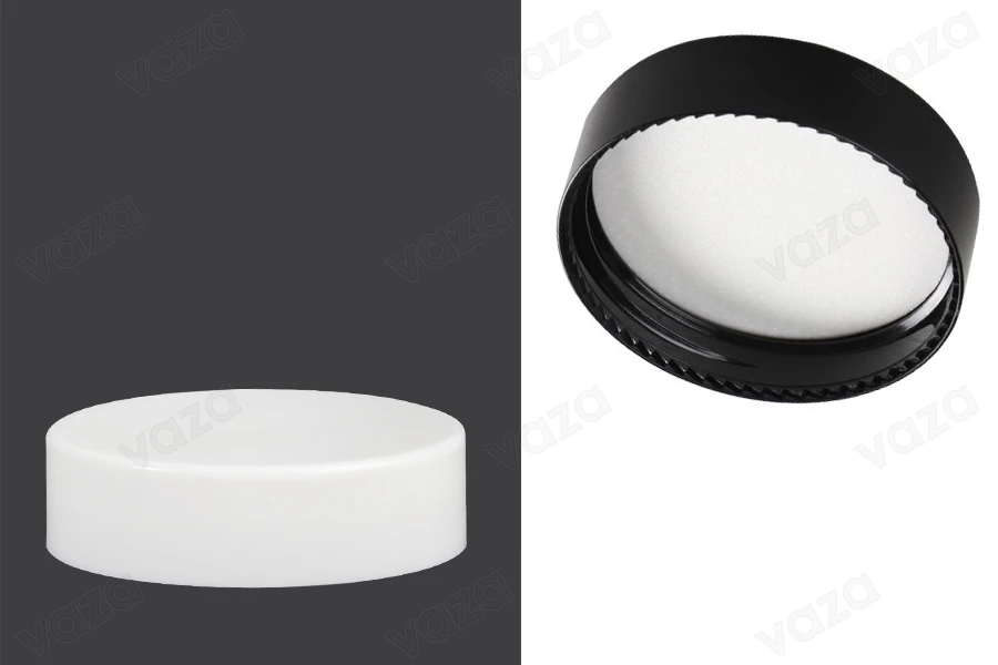 Black or white plastic lid with inner liner for 50 ml jars Black or white plastic lid with inner liner for 50 ml jars-image_product