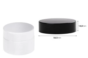 Black or white plastic lid with inner liner for 50 ml jars-2