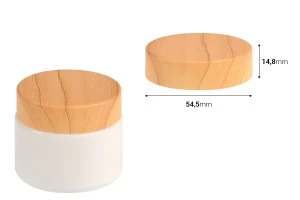 Kunststoffdeckel im Holzdesign mit Inneneinsatz für Cremetiegel 50ml-2