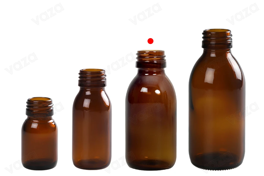 Shishe vaji prej qelqi 100 ml PP 28 ngjyrë karamel-imazh_grup