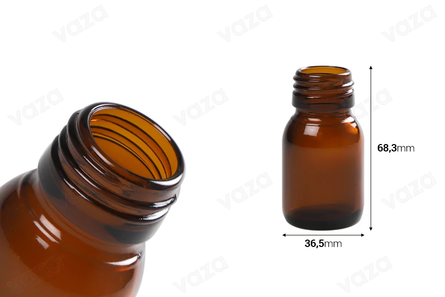 30ml amber glass bottle for essential oils with PP28 finish-image_dimensions