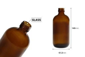 Bottiglia da 250ml in vetro ambrato  per profumi e oli essenziali (PP24)-2