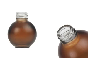 Flacon sphérique en verre 20 ml – Caramel mat (clair)-1