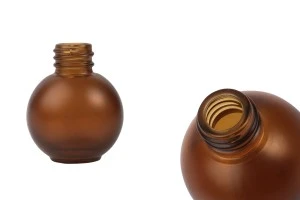 Μπουκάλι 20 ml γυάλινο, σφαιρικό σε ανοιχτό καραμελέ ματ χρώμα-1