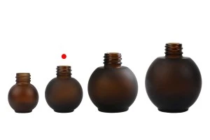 Μπουκάλι 20 ml γυάλινο, σφαιρικό σε χρώμα καραμελέ αμμοβολής-7