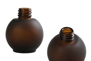 30 ml Glasflasche, oval in sandgestrahlter Karamellfarbe-1