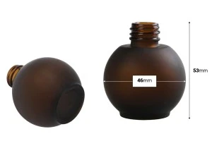 30 ml Glasflasche, oval in sandgestrahlter Karamellfarbe-2