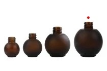 Flasche 50 ml Glas, oval in bonbonfarbenem Sandstrahlen Flasche 50 ml Glas, oval in bonbonfarbenem Sandstrahlen