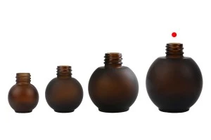 Μπουκάλι 50 ml γυάλινο, σφαιρικό σε χρώμα καραμελέ αμμοβολής-7
