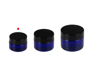 20ml blue glass jar with sealing disc and EPE liner inserted in the cap-3