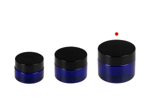 50ml blue glass jar with sealing disc and EPE liner inserted in the cap-3
