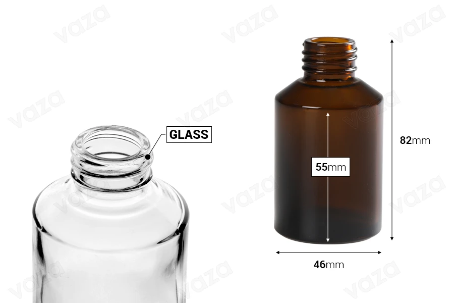 Φιαλίδιο 60 ml γυάλινο με στόμιο PP24 Φιαλίδιο 60 ml γυάλινο με στόμιο PP24-εικόνα_διαστάσεις