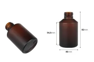 Flacon de 60 ml en verre de couleur caramel mat avec bec verseur PP24-2