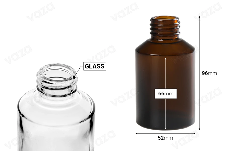 Shishe qelqi 100 ml me grykë PP28       -imazh_dimensione