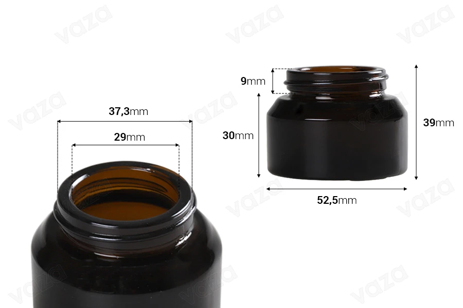 30ml amber glass jar without cap-image_dimensions