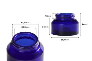 Βάζο 50 ml γυάλινο σε μπλε χρώμα - χωρίς καπάκι-2