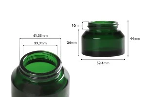 50ml Glas in grüner Farbe - ohne Deckel-2