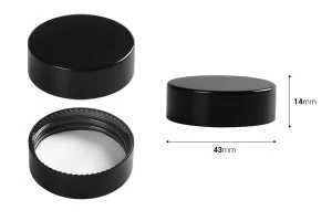 Black plastic lid with inner gasket for 30 ml jars-2
