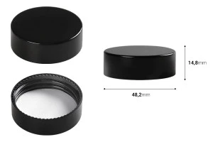 Black plastic lid with inner gasket for 50 ml jars-2