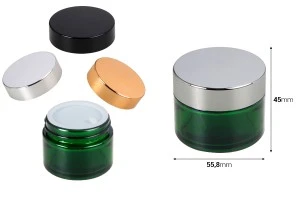 50ml grünes Glas mit Plastikdichtung in der Vase und im Deckel-2