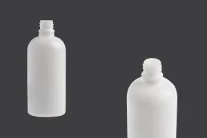 Flacon en verre pour huiles essentielles de 100ml blanc avec bouche PP18