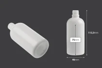 Γυάλινο μπουκαλάκι για αιθέρια έλαια 100 ml λευκό με στόμιο PP18 Γυάλινο μπουκαλάκι για αιθέρια έλαια 100 ml λευκό με στόμιο PP18