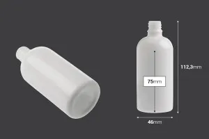 Γυάλινο μπουκαλάκι για αιθέρια έλαια 100 ml λευκό με στόμιο PP18-2