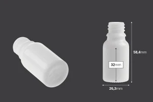 Γυάλινο μπουκαλάκι για αιθέρια έλαια 10 ml λευκό με στόμιο PP18-2